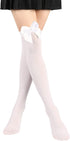 SATINIOR Satin Bow Stockings Women Opaque Thigh High Stockings Over Knee Long Stockings...